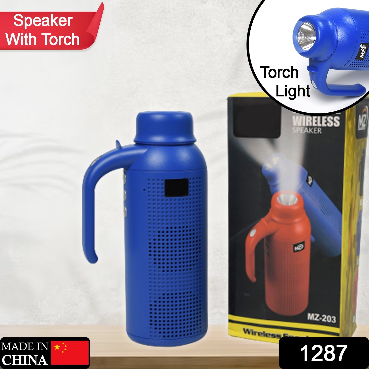 1287 Smart Bluetooth Speaker With Torch Light Wireless Bluetooth Speaker & Night Flash Light Speaker DeoDap 1287 Smart Bluetooth Speaker With Torch Light Wireless Bluetooth Speaker & Night Flash Light Speaker DeoDap
